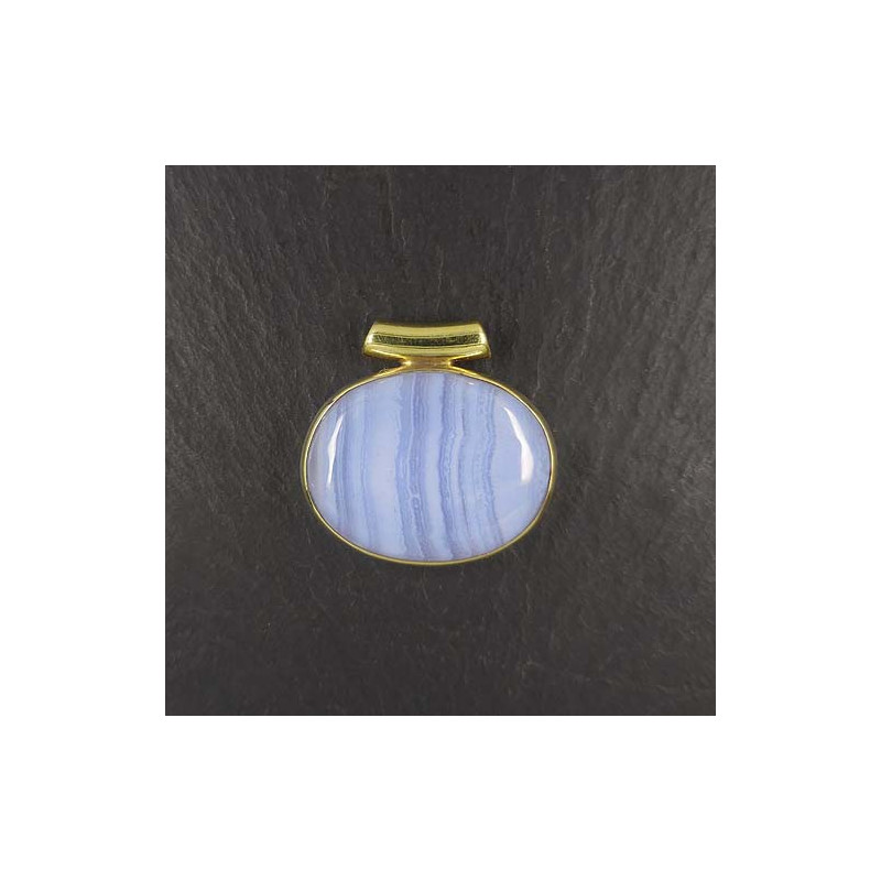 Chalcedon Anhänger Vergoldet